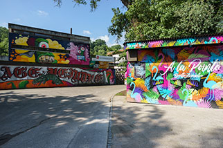 sentier des Saules, Plainpalais, Genéve/Geneva; buvette À la Pointe, Association pour la Reconversion Vivante des espaces (ARVe), Canoë Club de Genève