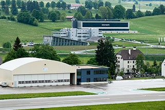 Eplatures-Grise, La Chaux-de-Fonds; airport, LSGC, runway, hangars, cemetery, allée des Défricheurs, Eplatures-Grise (Greubel Forsey, Neode), allée du Tourbillon (Patek Philippe), Eplatures-Jaune.