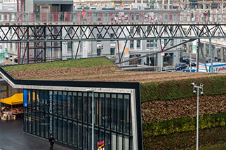 place de l’Europe, Lausanne; M2 metro station, passerelle du Flon, Bernard Tschumi, Luca Merlini, Emmanuel Ventura