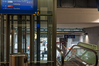 passage des Saugettes, Lausanne gare cff; rue du Simplon, pedestrian subway, railway/train station
