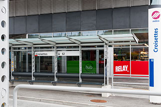Croisettes metro station, Epalinges VD; bus station, M2 terminal station, Lausanne, chemin des croisettes