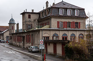 chemin des Eroges, Le Locle; Grand Hôtel, Edouard Piquet, wine store, Besançon–Le Locle railway line