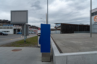 Südpol, Kriens, Luzern/Lucerne; Arsenalstrasse, bus stop, public transport, slaughterhouse, performing arts venue, music, dance, theater.