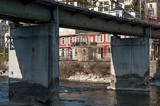 Geissmatt railway bridge, Luzern/Lucerne; Luzern-Immensee railway line, Reuss river, St.-Karli-Strasse