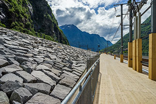 Pollegio Evento pubblico, Pollegio, Bassa Leventina, Ticino; railway station, south portal of Gotthard base tunnel; Biasca