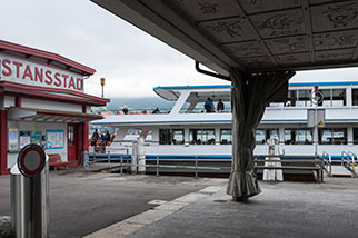 Schifflände, Stansstad, Nidwalden; MS Weggis, StEB terminal, boat station, Ankunft by Paul Lussi, Stansstadart 2001, Vierwaldstättersee/Lake Lucerne